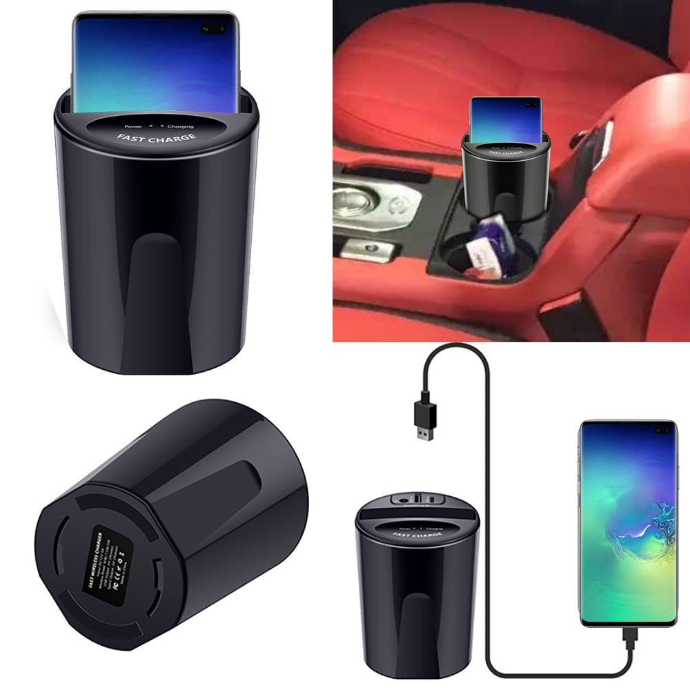 Wireless Car Charging Cup with USB Output