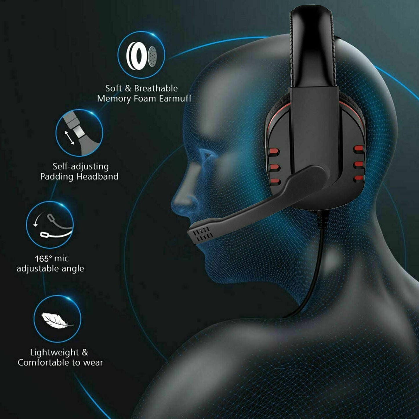 Pro Gamer Headset For PS4 PlayStation 4 PC Computer