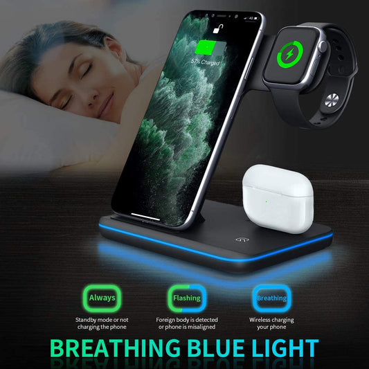 3 In 1 Mobile Phone, Watch, and Earphone Wireless Charger