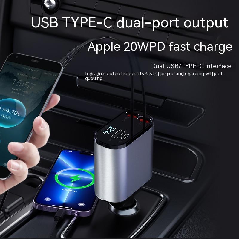 Fast Car Charger and USB TYPE-C 100W Adapter